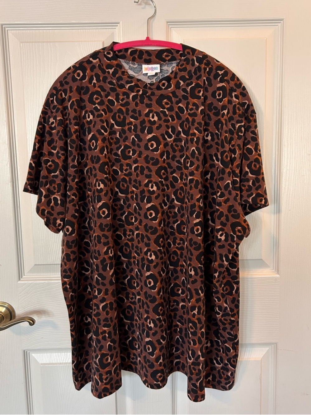 LuLaRoe “Ruth” Mock Turtleneck in a Brown Leopard Print